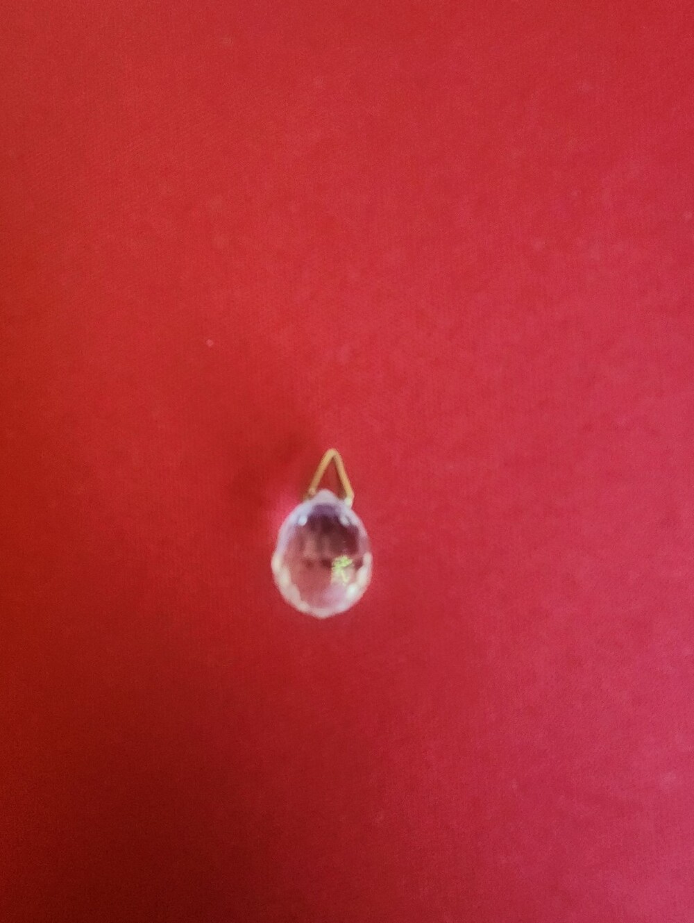 Clear Teardrop Crystal Pendant with Gold Bail